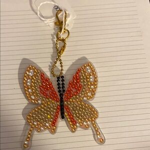 Handcrafted diamond art butterfly keychain
